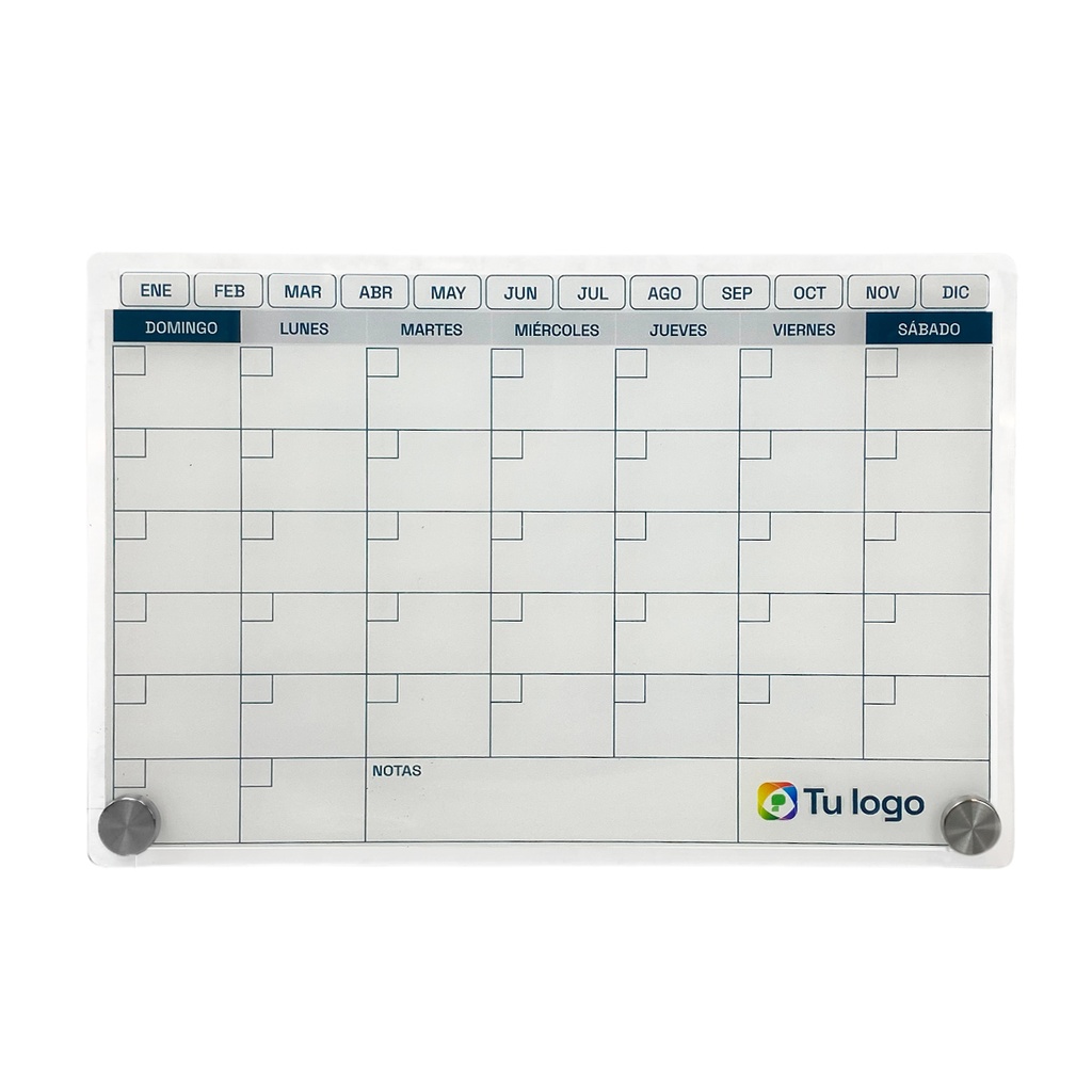 Pizarra acrílica con calendario perpetuo.