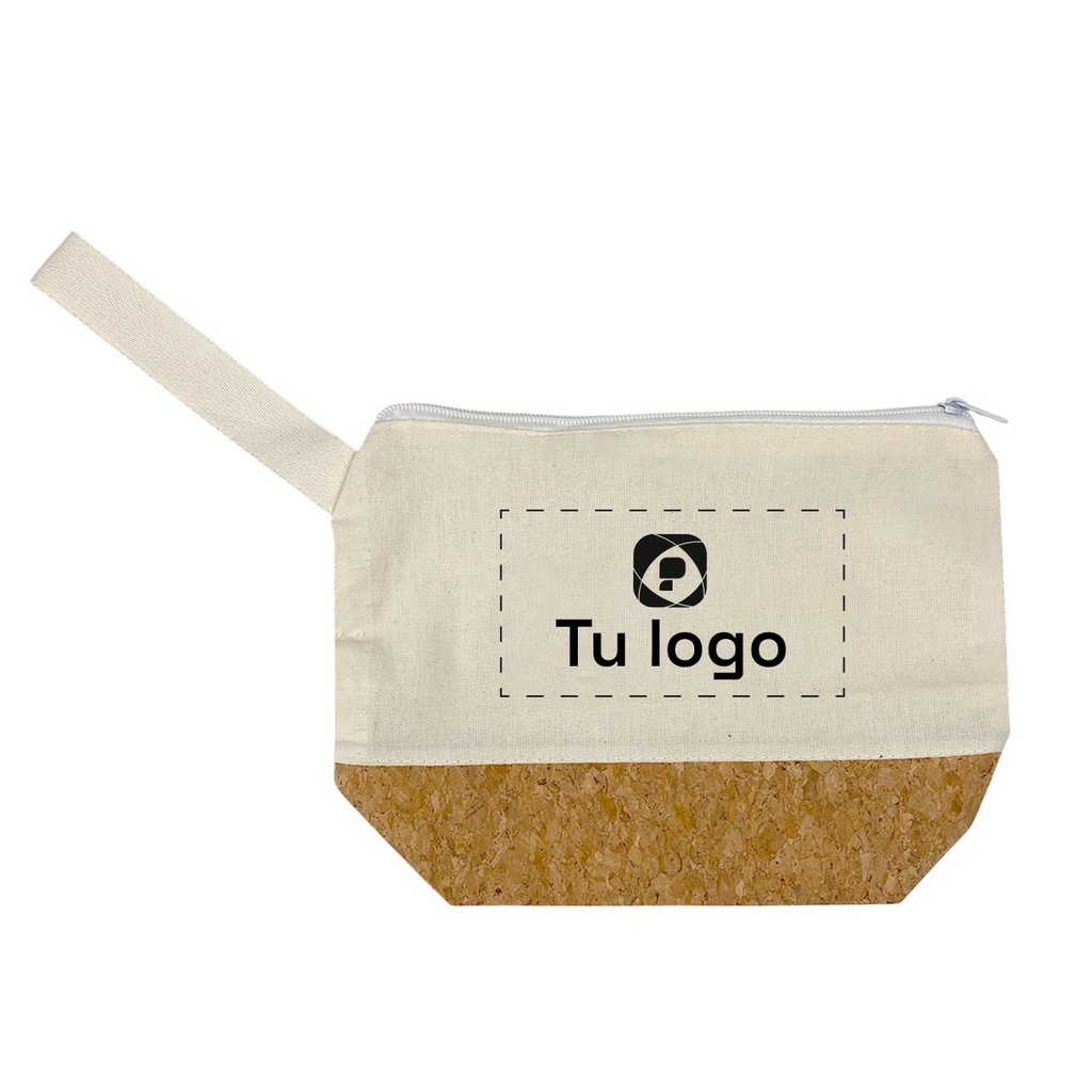 Cosmetiquera de lienzo con corcho