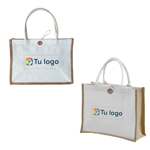 [PT1448] Bolso Playero de Yute + Lienzo